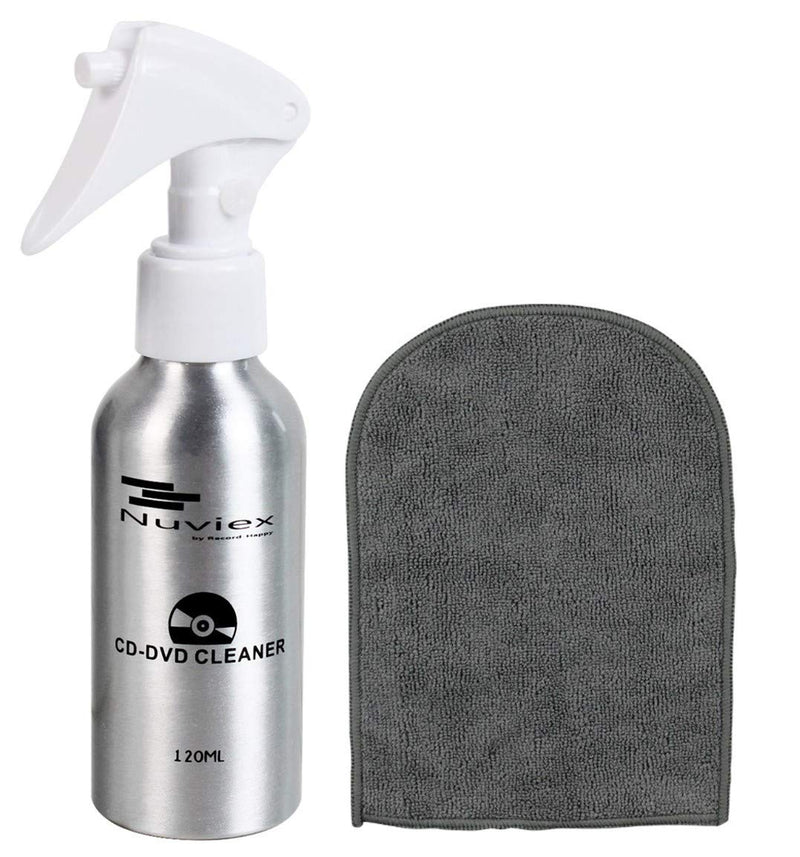[Australia - AusPower] - CD DVD Cleaner Solution Spray Fluid - Premium Compact disc Cleaning Kit with Anti-Static Microfiber Cloth Glove 4oz 