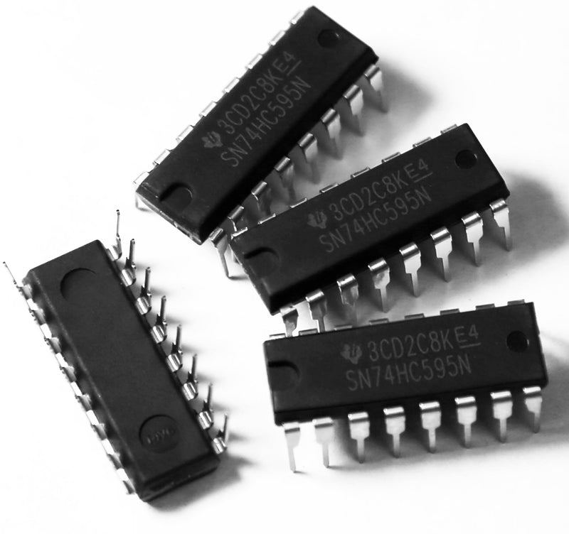 [Australia - AusPower] - Texas Instruments SN74HC595N 8-Bit Shift Registers With 3-State Output Registers (Pack of 4) 