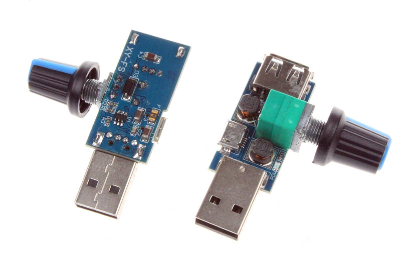 [Australia - AusPower] - NOYITO 5V USB Fan Stepless Speed Controller Regulator with Switch Speed Module DC 4-12V to 2.5-8V 5W （Pack of 2） 