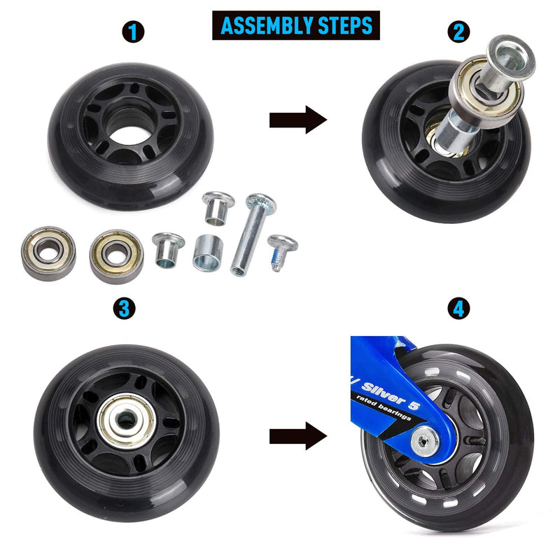 [Australia - AusPower] - TOBWOLF Inline Skate Axle Spacer Screw Replacement, Aluminum Alloy Rollerblade Skate Wheel Bearing Spacer, Roller Skate Replacement Accessories with Axle & Axles Screws & Wrench 6mm Axle + 6mm Frame Spacer + 8mm Wheel Spacer 