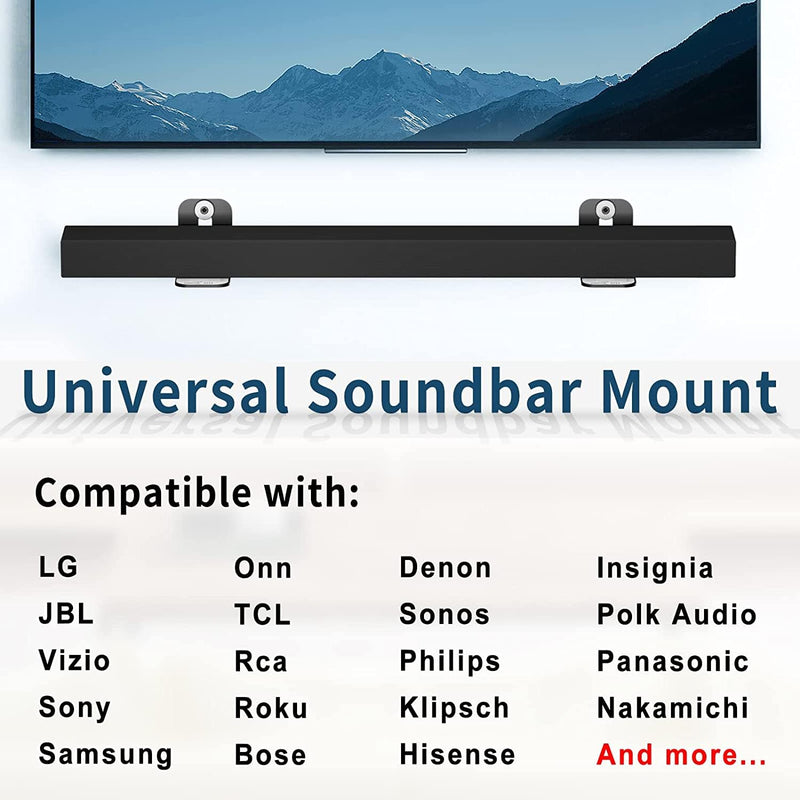 [Australia - AusPower] - notiela 2 Pack Universal Soundbar Mount Shelf Sound Bar Mounts for Samsung, Sony, LG, Vizio, Bose, Onn and More Soundbar Wall Mount - Sound Bar Mount Under TV Black Two Pack 