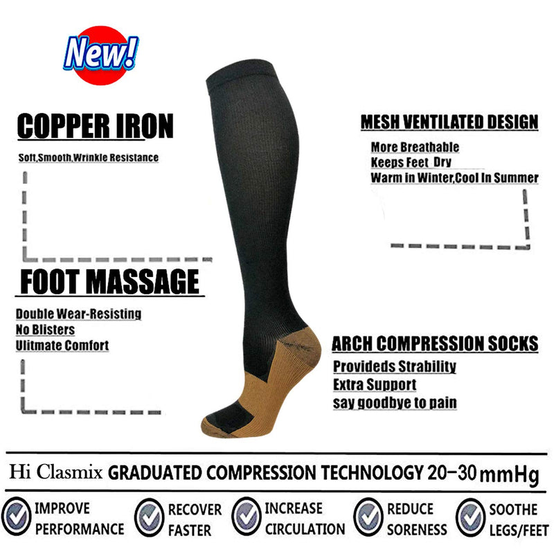 [Australia - AusPower] - Graduated Medical Compression Socks for Women&Men 20-30mmhg Knee High Sock Black2 Small-Medium 