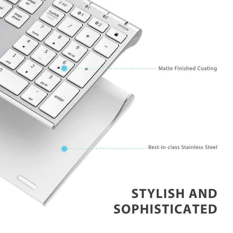 [Australia - AusPower] - iClever GK03 Wireless Keyboard and Mouse Combo - 2.4G Portable Wireless Keyboard Mouse, Rechargeable Battery Ergonomic Design and iClever DK03 Bluetooth Keyboard - 2.4G Wireless Keyboard Rechargeable 