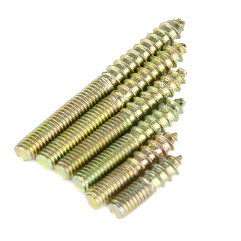 [Australia - AusPower] - Dowel Screw, 110Pcs Double Ended Zinc Plating Iron Screw Hanger Bolt M4 16mm 20mm 25mm 30mm 35mm 40mm Dowel Screw Woodworking Furniture Connector, with Plastic Box 