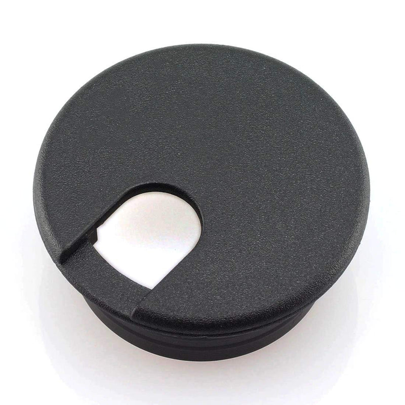[Australia - AusPower] - HJ Garden 2pcs 1-1/2 inch Desk Wire Cord Cable Grommets Hole Cover Office PC Desk Cable Cord Organizer Plastic Cover Black 2 