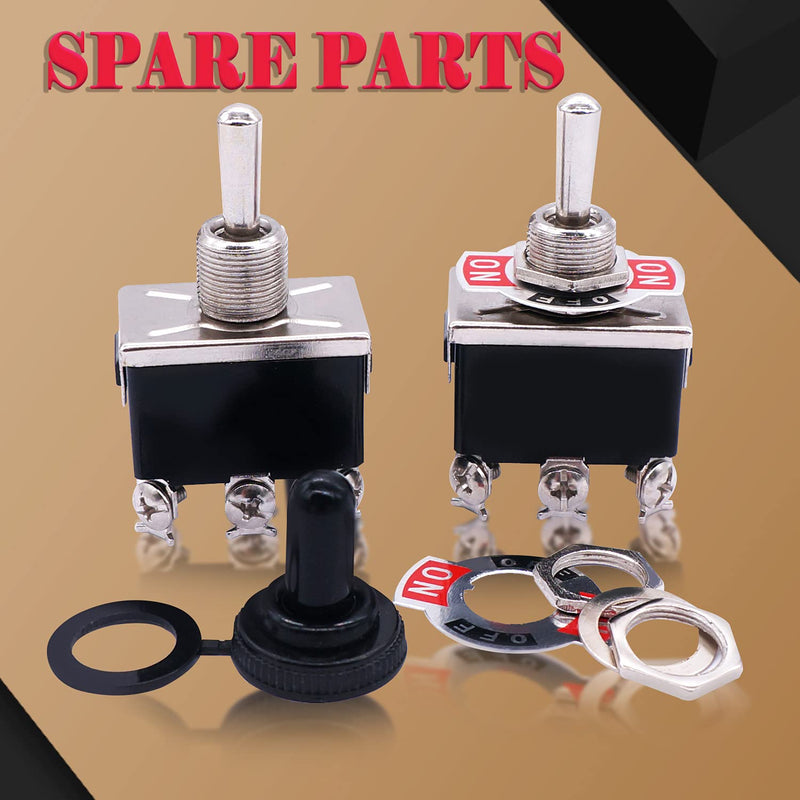 [Australia - AusPower] - Twidec/3Pcs Heavy Duty Rocker Toggle Switch 16A 250V AC DPDT 3 Position 6 Pin ON/Off/ON Switch with Metal Bat Waterproof Boot Cap Cover Ten-1322-B203 3PCS 