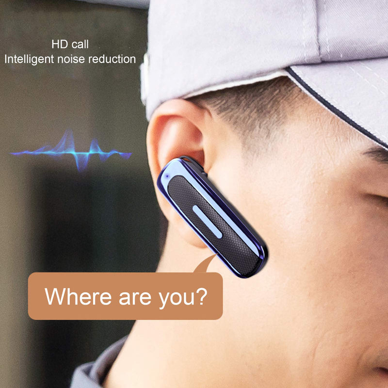 [Australia - AusPower] - ASHATA Bluetooth Headset,Wireless Bluetooth Earpiece,in Ear Earphone Single Ear Hanging,Business Earbuds Ergonomic,for Driving,TalkListening to Music 45-50 Hours (Black Blue) Black Blue 