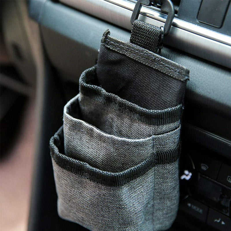 [Australia - AusPower] - DJL1 Driver Pockets Car Air Vent Pockets Caddy Organizer Holder with Charging Port for Phone, Cell Phone, Pencil, Charger (Gray) Gray 