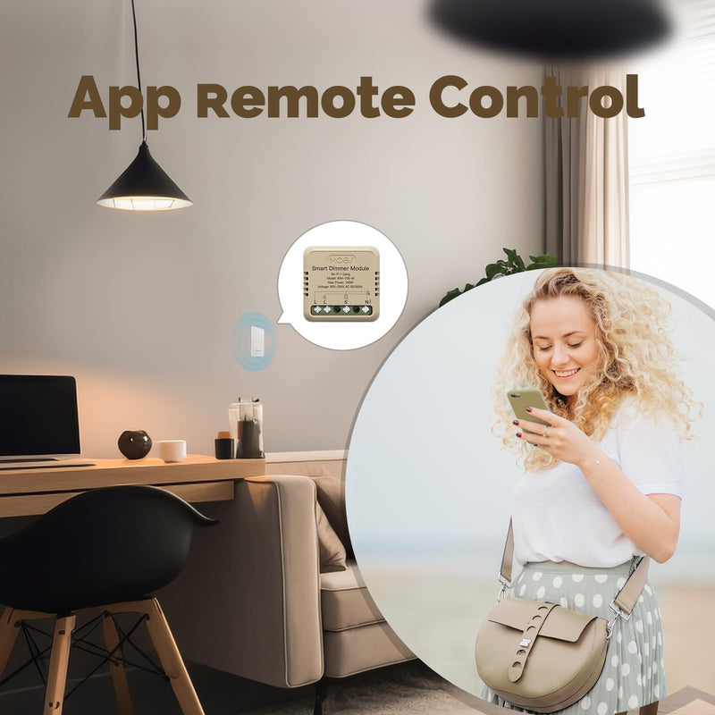 [Australia - AusPower] - MOES WiFi Smart Relay Dimmable, Work with Google Assistant & Alexa, Mini Smart Light Switch Module as Home Assistant, No Hub Required, Timer Relay 1 Gang 10A 1PC, Smart Life/Tuya App Dimmable 1 Gang 