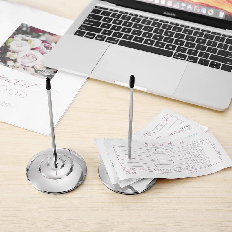 [Australia - AusPower] - 2PCS Bill Fork , Receipt Holder Spike , Stainless Steel Silver Restaurant Receipt Holder, Paper Memo Holder Check Spindle 