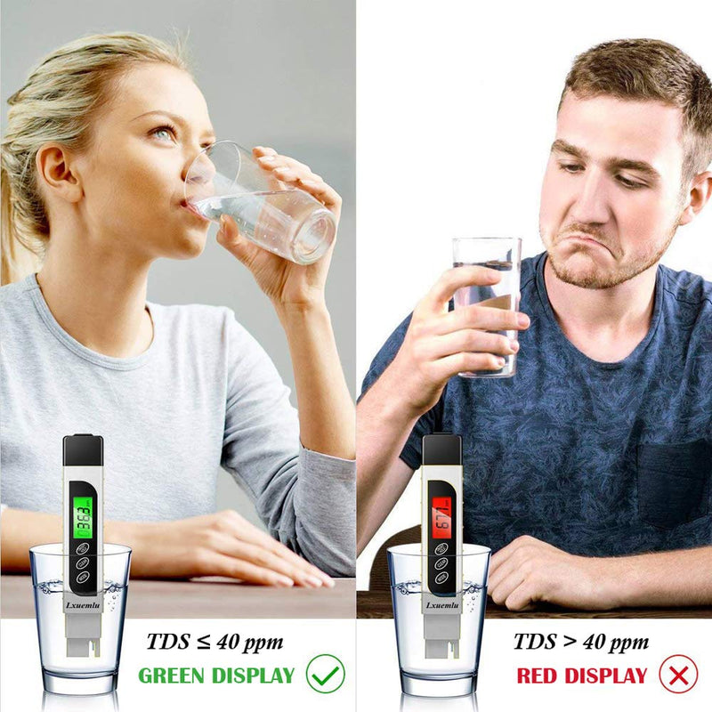 [Australia - AusPower] - TDS Meter Digital Water Tester, Lxuemlu Professional 3-in-1 TDS, Temperature and EC Meter with Carrying Case, 0-9999ppm, Ideal ppm Meter for Drinking Water, Aquariums and More (LX-TDS1) 