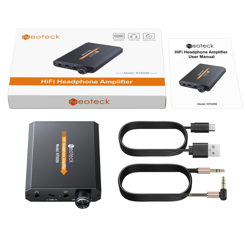[Australia - AusPower] - Neoteck Portable 3.5mm Headphone Amplifier Two-Stage Gain Switch, 16-150 Ohm, Aluminum Matte Surface Black 