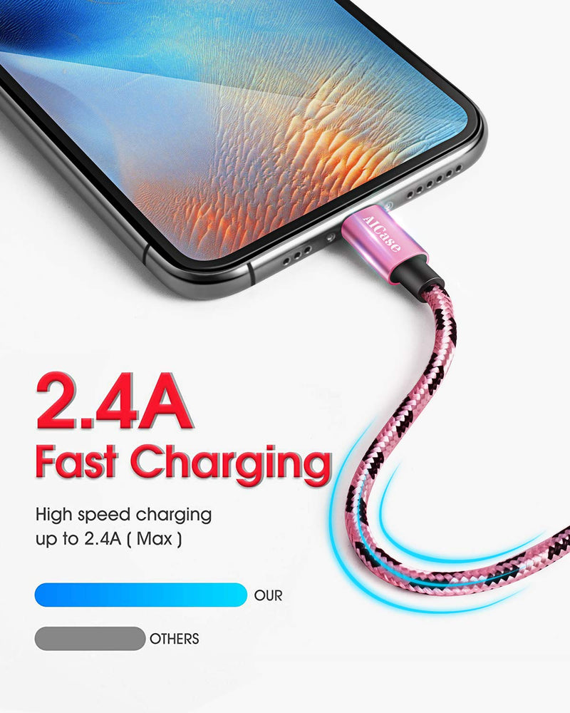 [Australia - AusPower] - 2-Pack 10ft 3M [A pple MFi Certified] L ightning Cable Phone Charger Cable,Nylon Braided USB Fast Charging Cord Compatible with Phone 11/11 pro max/X/Xs Max/XR / 8/8 Plus / 7/7 Plus Pad, Pod 