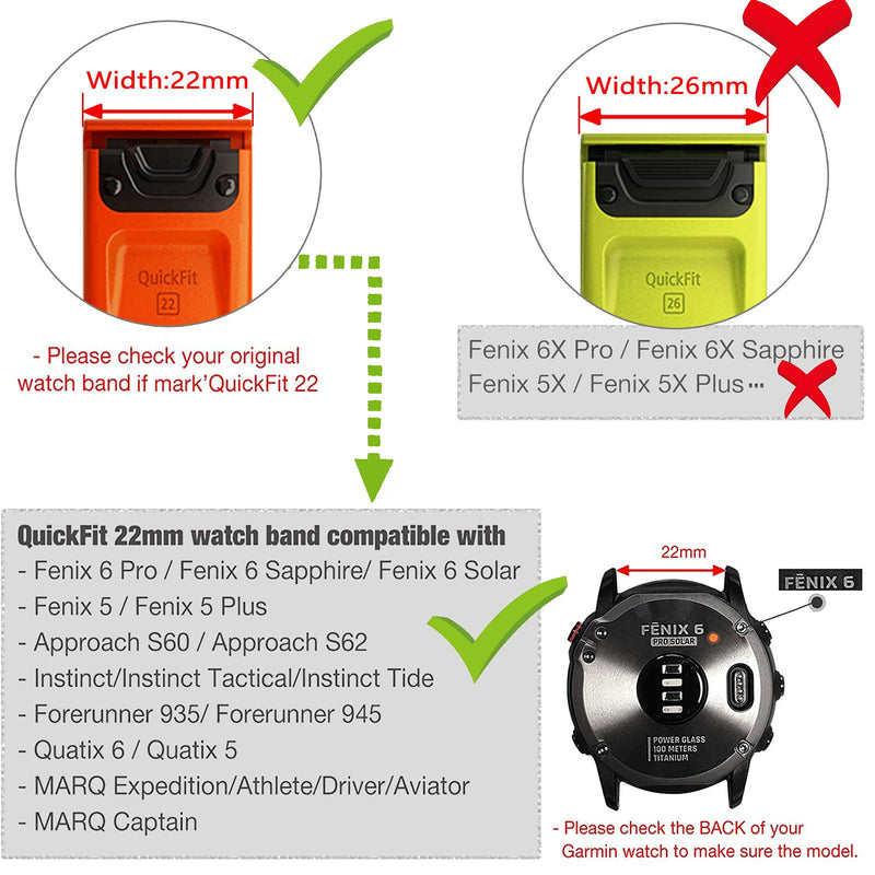 [Australia - AusPower] - Abanen Elastic Watch Bands for Fenix 7 / Fenix 6 / Fenix 5 / epix 2, 22mm Quick Easy Fit Soft Stretchy Nylon Wristband Strap for Garmin Instinct,Fenix 6 Pro/Sapphire, Fenix 5 Plus, Quatix 6/5 Black 