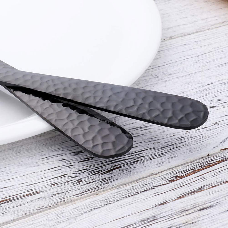 [Australia - AusPower] - Bisda Salad Spoon and Fork Set, 12 Inch Stainless Steel Salad Server, Black Serving Utensils, Dishwasher Safe, Pack of 2 