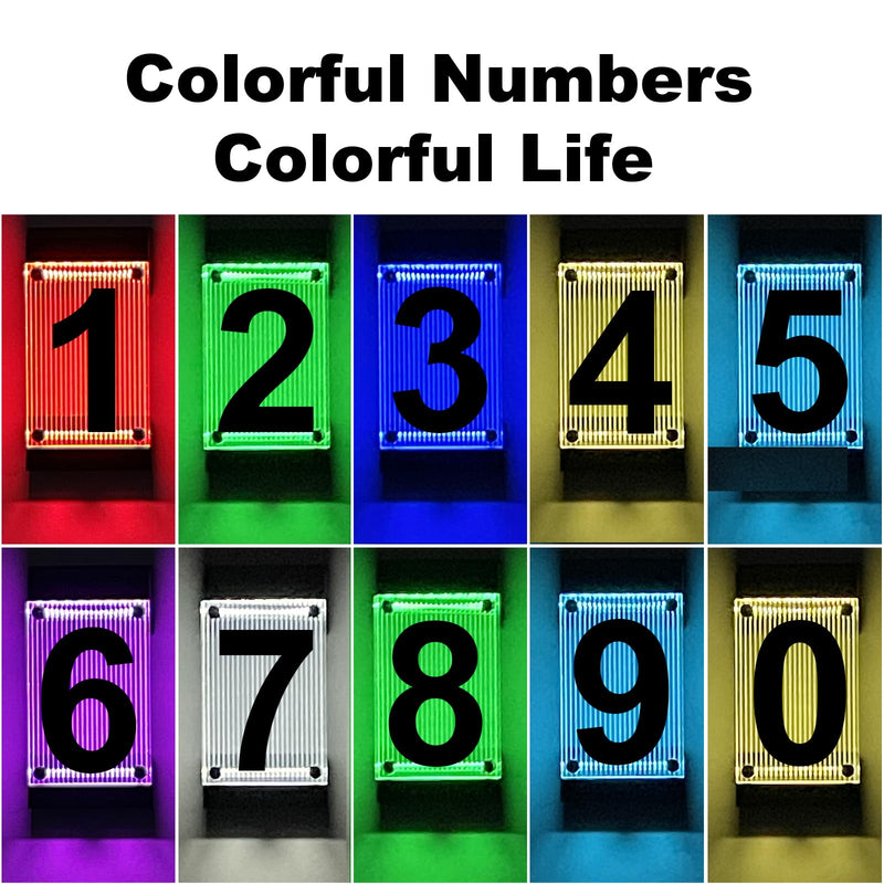 [Australia - AusPower] - XINDEW Solar House Numbers for Outside, 3D Acrylic Number Colorful light Remote Control, Solar Address Sign, Lighted Modern Address Numbers Solar Powered for Yard Street (Number 3) Number 3 