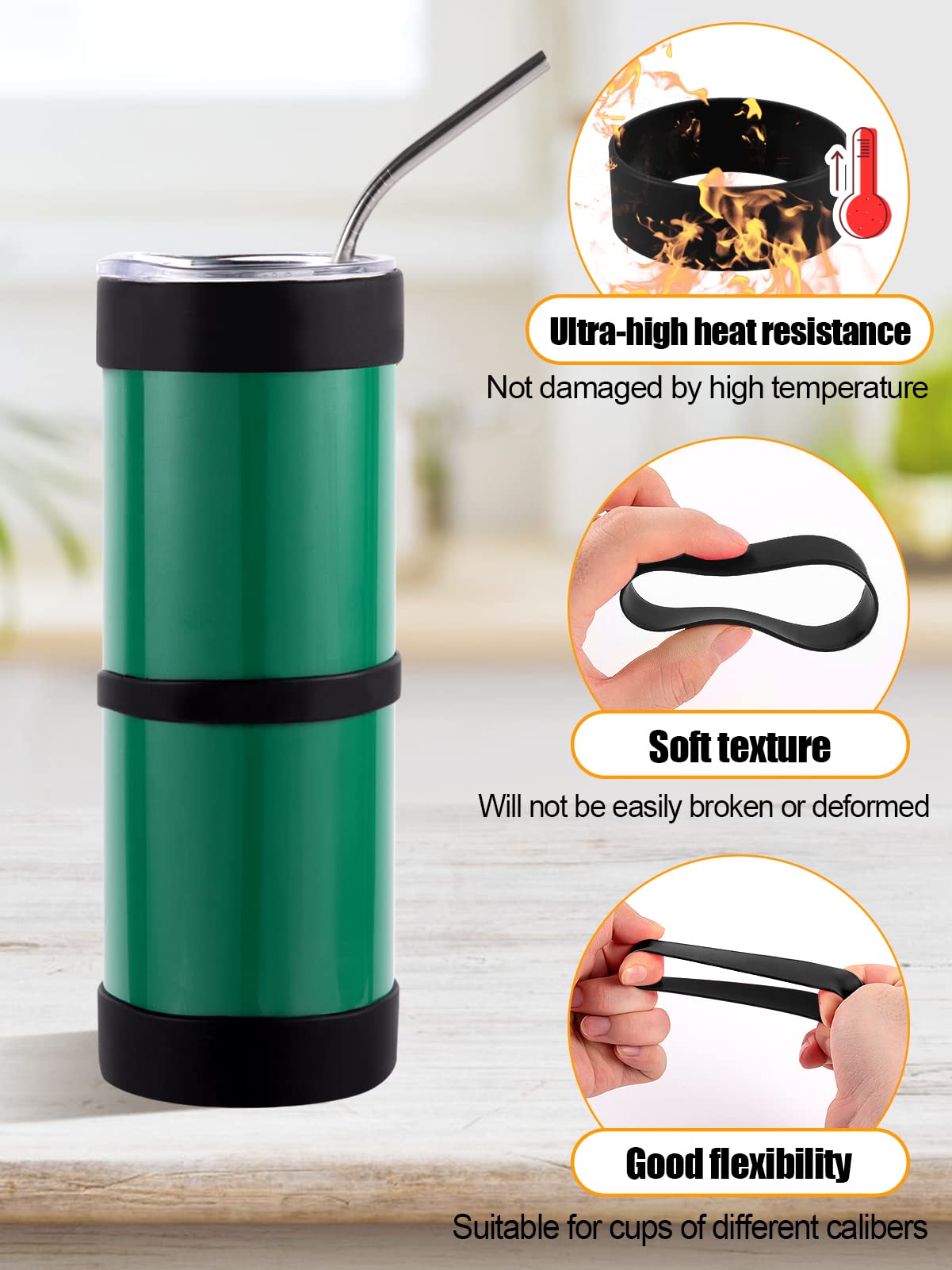 Silicone Bands For Tumblers Thick Rubber Bands For Sublimation Tumbler  Shrink Wrap Heat-Resistant Rubber Holder