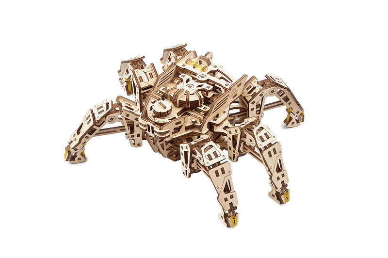 [Australia - AusPower] - UGEARS Hexapod Explorer 3D Puzzle - Mechanical Spider Robot - Model Kits for Adults with Powerful Spring Motor - 3D Wooden Puzzles for Adults and Kids 3D Puzzles Wooden Robot Kit (Runs up to 10 feet) 