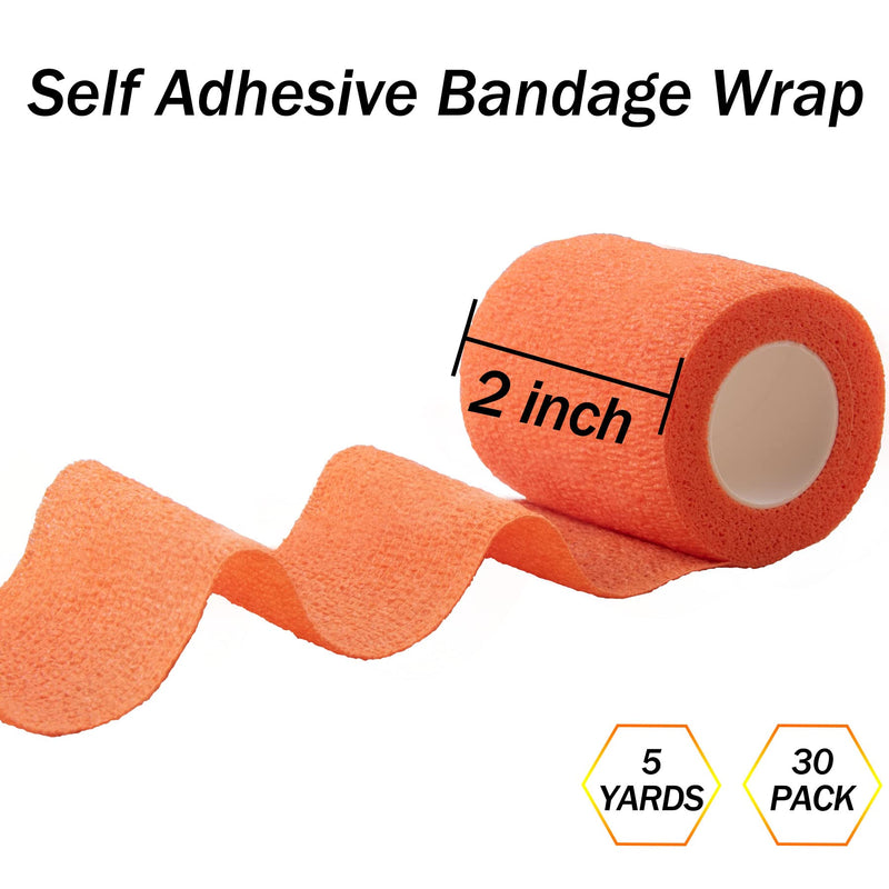 [Australia - AusPower] - BQTQ 30 Rolls Self Adherent Wrap 2 inch Bandage Adhesive Wrap Breathable Athletic Tape Stretch Wrap Roll Sports Wrap Tape Self Adhesive Bandage Wrap for Wrist Ankle Swelling Sprains(30 Colors) Rich Color 