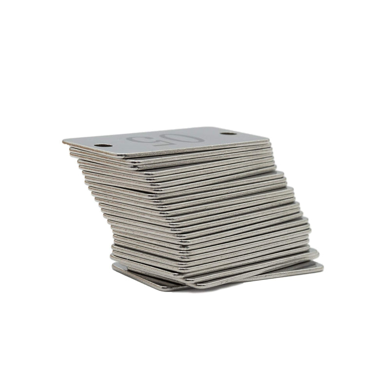 [Australia - AusPower] - StayMax Stainless Steel Rectangle Numbered Tags with Two Holes (1-25) 1-25 