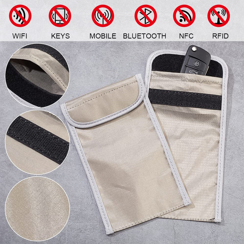 [Australia - AusPower] - OLYCRAFT 2pcs Anti Radiation Cell Phone Sleeve Security Pouch Faraday Bag 5G GPS EMF RFID Signal Blocking Bag Shielding Pouch for Phone Electronic Devices Wallet Privacy Protection Silver 4.4x7.3 Inch 