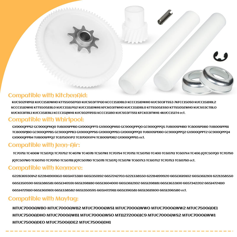 [Australia - AusPower] - New Upgrade 882699 Drive Gear Kit, Trash Compactor Drive Gear Kit Compatible with Whirlpool, KitchenAid, Kenmore, Sears, Jenn-Air, Replace 735285 749046 777103 4163381 416338 882699 