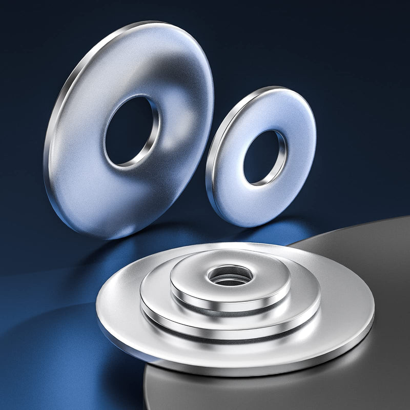 [Australia - AusPower] - Wensilon (120Pcs)1/4"x1 Stainless Steel 304 Metal Flat washers for Screws and Bolts, Suitable for Factory Maintenance, Kitchen, Store and Outdoor Construction 
