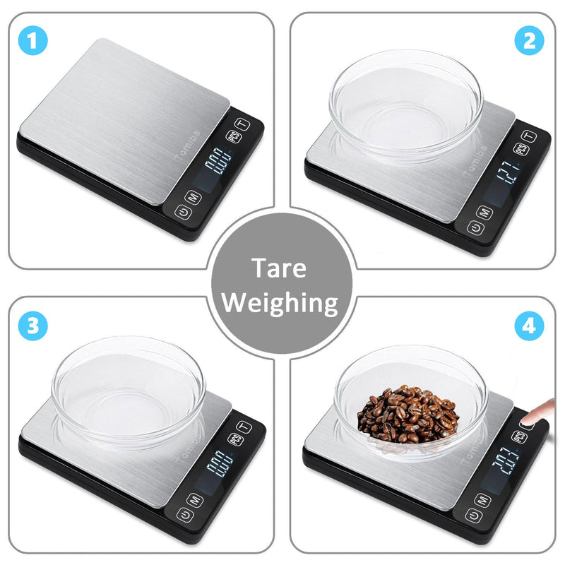 [Australia - AusPower] - Digital Touch Pocket Scale 0.01oz - Tomiba 3000g Small Portable Electronic Precision Scale (0.1g) Resolution 2 AAA Batteries Included 