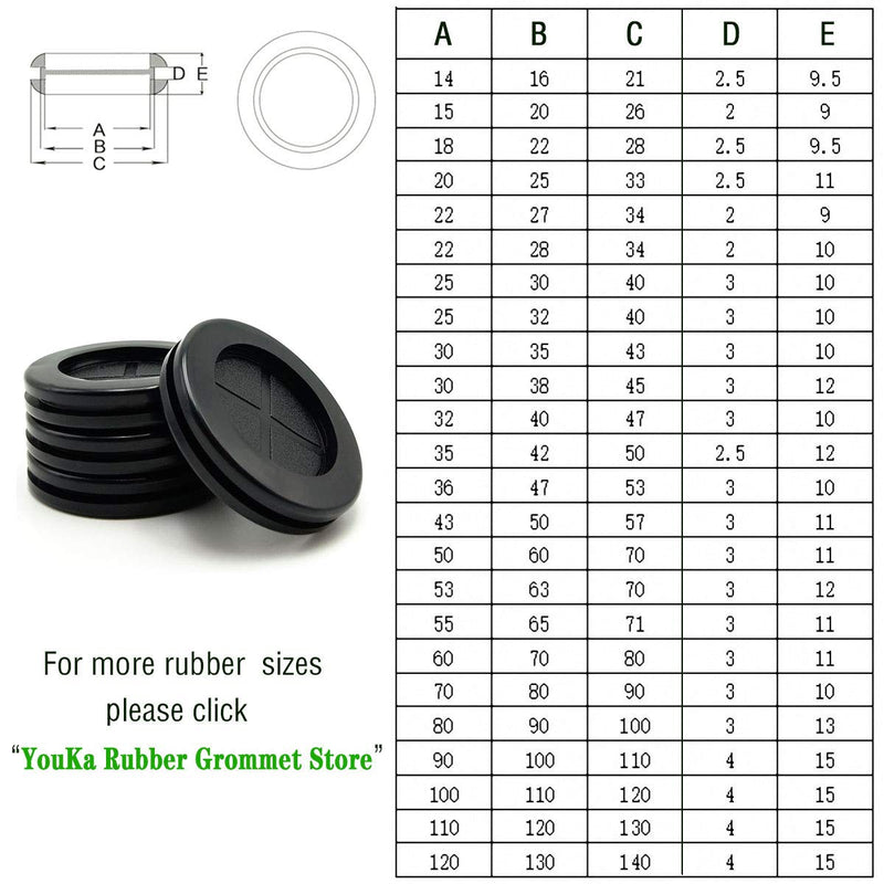 [Australia - AusPower] - Rubber Grommet, 1-11/16" Inside Diameter 2"Drill Hole,Rubber Hole Plug,Synthetic Rubber Grommets Wire Protection,Firewall Plug Grommet,Double-Sided Round, 4PCS 