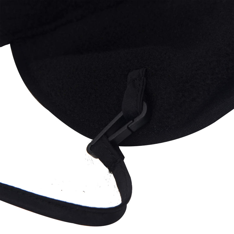 [Australia - AusPower] - Winter Baseball Earflap Cap with Detachable Windproof Strap Fleece Inside Cap Water Repellency Outdoor Cap Adult (Black) 