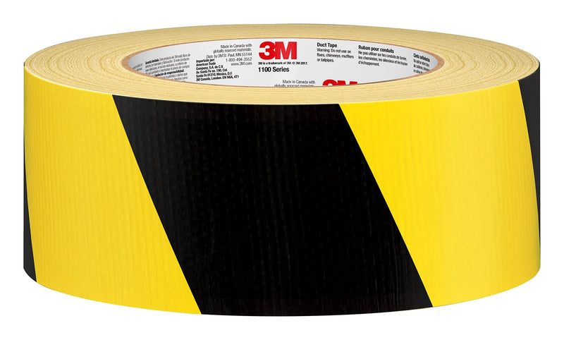 [Australia - AusPower] - 3M 1125-BY Hazard Marking Duct Tape, Black & Yellow, 1.88 inches by 25 Yards, 1 roll Yellow & Black 