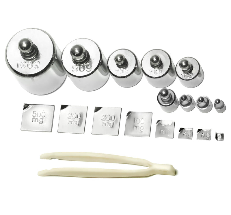 [Australia - AusPower] - 19 pcs Calibration Weight Set 100g – 10mg with Tweezers and Presentation Box for Accurate Precision Balancing of Digital, Jewellery, Diamond, Pocket, Laboratory and Other Scales 
