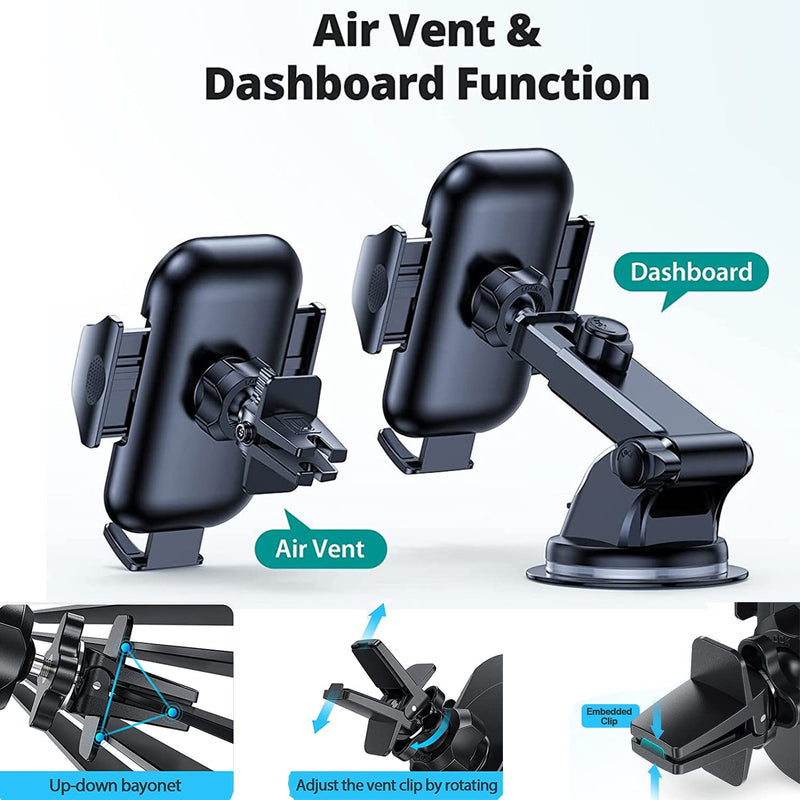 [Australia - AusPower] - KFECX Car Phone Mount，Long Arm Suction Cup Mobile Phone Holder [Strong and Sturdy] Vent Hands Free Clip Cell Phone Holder Compatible with All Mobile Phones 