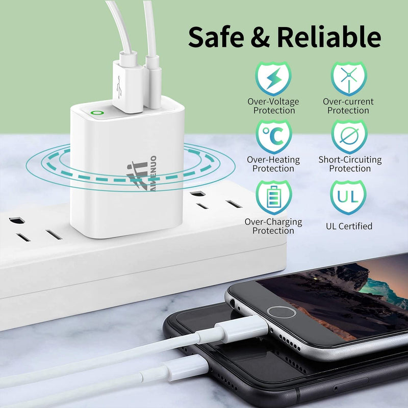 [Australia - AusPower] - AI AIKENUO 30W Charger, Dual Port USB C Wall Charger Charging Block, USB iPhone Fast Charger QC 3.0+PD 3.0 USB-C Power Adapter, Type C Charger for iPhone 12 Pro Max/S21/iPad Pro/MacBook/Pixel 