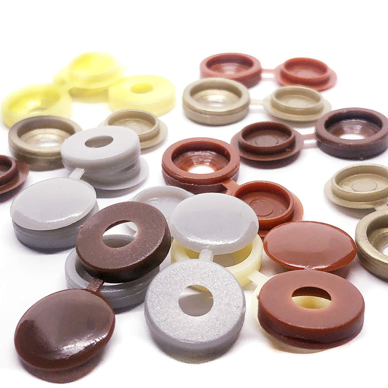 [Australia - AusPower] - UoYu 50 Pcs Plastic Hinged Screw Cover Caps Washer Flip Tops - 5 Colors Choose - Beige，Light Grey，Light Brown，Ancient Cyan，Dark Brown (Ancient Cyan) Ancient cyan 