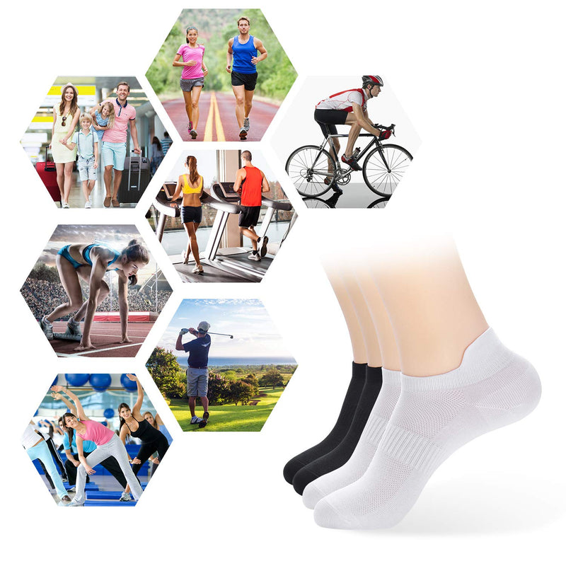 [Australia - AusPower] - Women's Ankle Athletic Running Socks-Denisy White Soft Low Cut Sports Tab Socks Black for US Shoe Size 6-9/9-11 (6 Pairs) Black (6 Pairs) 