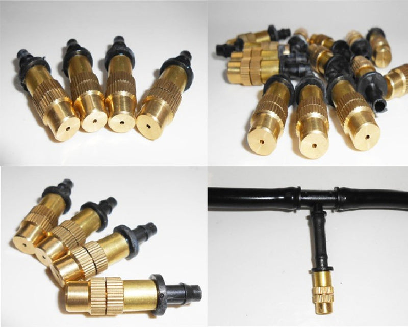 [Australia - AusPower] - Mini Skater 12 Set New Copper Adjustable Spray Nozzle Spray Atomization Copper Capillary Effect take 47 Factory Adjustable Irrigation Drippers Sprinklers Emitter Drip System on 1/4" Barb 