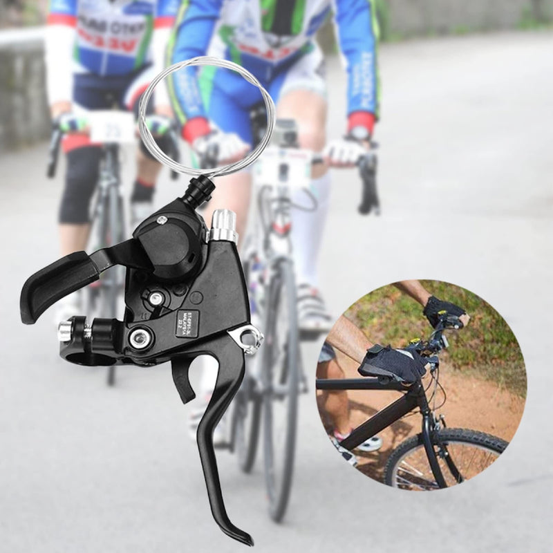 [Australia - AusPower] - Fairedear Bicycle Brake Left 3 Speed Levers Shifter with EF-51 Gear Indicator and V Brake Cable for Moutain Bike, Road Bike, MTB, BMX, Fixie Gear, Cycling 