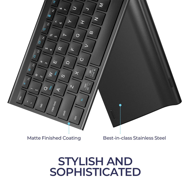 [Australia - AusPower] - iClever GK20 2.4G Wireless Keyboard, USB-C Rechargeable Stainless Steel Ultra Slim Full Size Keyboard with Numeric Keypad for Windows 7/8/10, Mac, Chromes OS, iMac, MacBook Air/Pro, Laptop, Desktop PC Black 