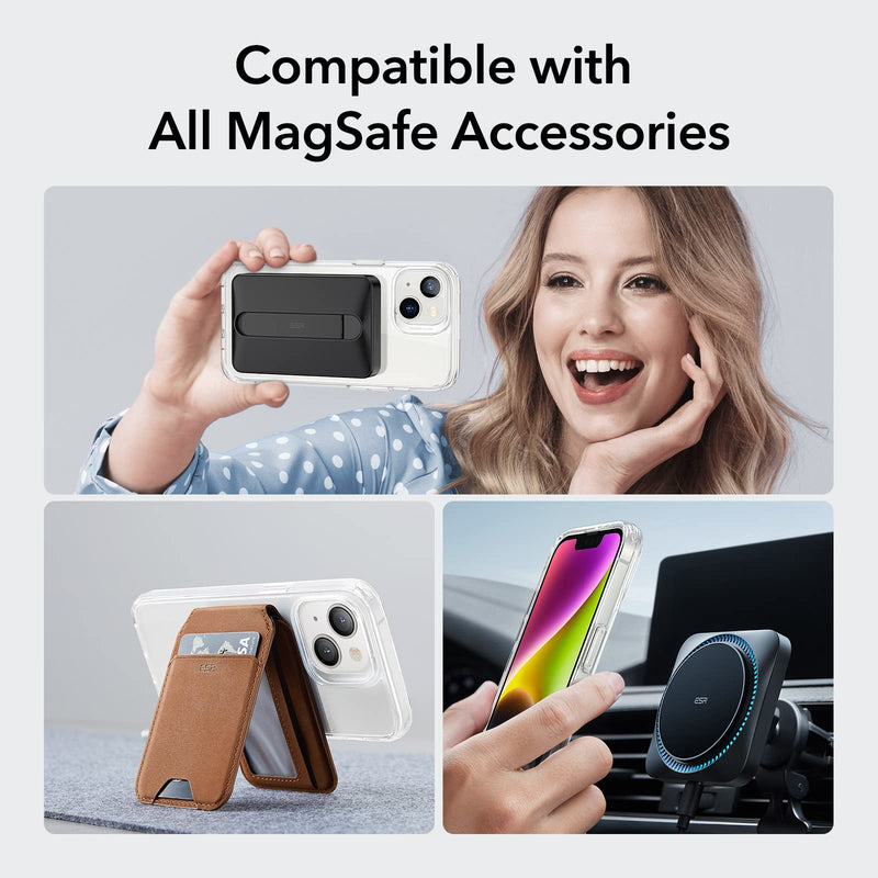[Australia - AusPower] - ESR Classic Hybrid Magnetic Case with HaloLock, Compatible with iPhone 14 Plus case, Compatible with MagSafe, Shockproof Military-Grade Protection, Scratch-Resistant Back, Clear 