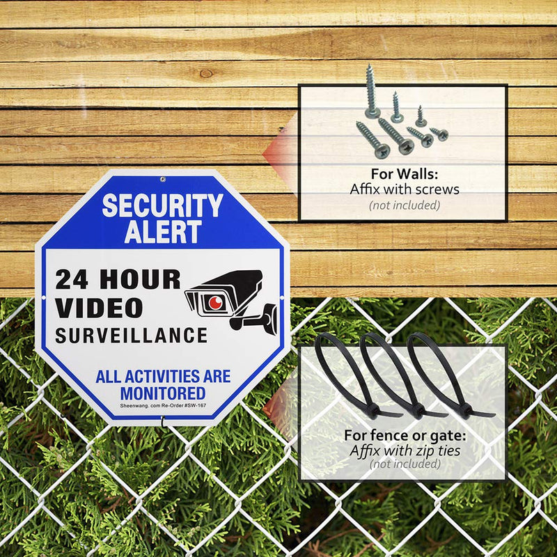 [Australia - AusPower] - Sheenwang 2-Pack Security Camera Sign, Video Surveillance Signs Outdoor, UV Printed 40 Mil Rust Free Aluminum 10 X 10 in, Weatherproof and Heavy Duty Security Signs for Home or Business 