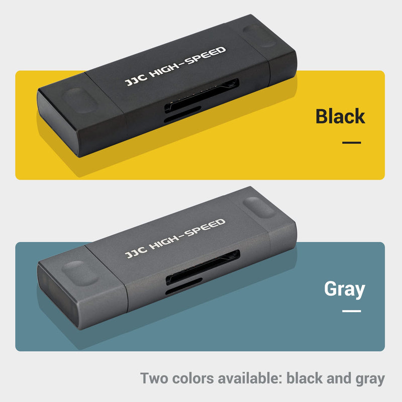 [Australia - AusPower] - JJC UHS-II SD Micro SD Card Reader, 3-in-1 USB 3.1 USB-C Type-C 3.1 Micro USB 2.0 Connection Port, High Transfer Speed up to 312MB/s, Compatible with Computer, Laptop, OTG Enable Phone and Tablet USB 3.1 UHS-II Black 