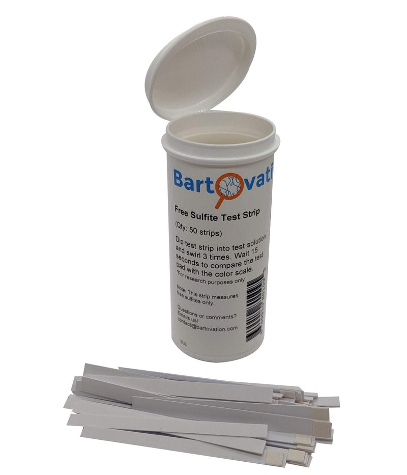 [Australia - AusPower] - Free Sulfite Test Strips, 10-500 ppm [Vial of 50 Plastic Strips] 