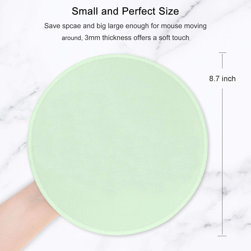 [Australia - AusPower] - Hsurbtra Mouse Pad, Premium-Textured Small Round Mousepad 8.7 x 8.7 Inch Pink, Stitched Edges Anti-Slip Waterproof Rubber Mouse Mat, Pretty Cute Mouse Pad for Office Home Gaming Laptop Men Women Kids Lake Green 