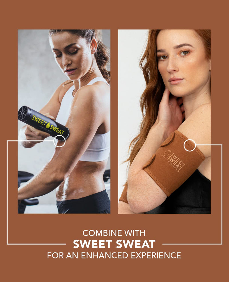 [Australia - AusPower] - Sports Research Sweet Sweat Arm Trimmers for Men & Women | Premium Quality Arm Wraps for Maximizing Heat & Sweat During Exercise| Includes Mesh Carry-Bag Clay Small 