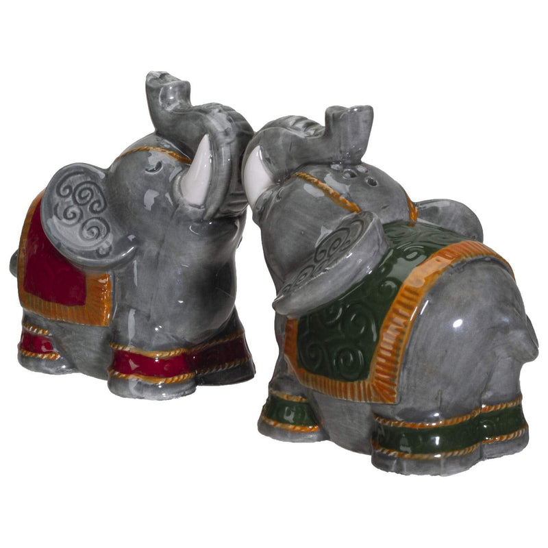 [Australia - AusPower] - Pacific Giftware Raja Elephants Ceramic Salt and Pepper Shakers Set 