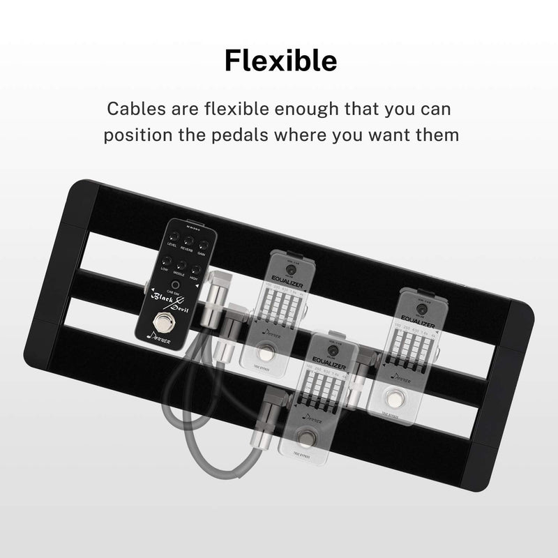 [Australia - AusPower] - Donner Guitar Pedal Cable, Noise-Free Effect Cord 6 Packs 12 Inch, 1/4" Right Angle, Metal Joint, Instrument Cable for Electric Guitar Bass Mixer Pro Audio Microphone Electric Drum, Black Basic 