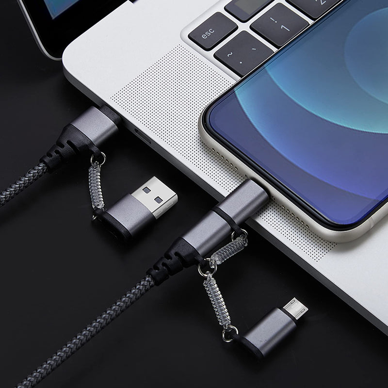 [Australia - AusPower] - 6-in-1 Multi Charging Cable (3.3FT/1M) Fast Charging & Data Sync Phone/Type C/Micro USB Cable Froggen Nylon Braided Cable Compatible with Phone, Pad, Pod, Galaxy, Huawei, HTC, LG, Android Smartphones 6-in-1 cable 