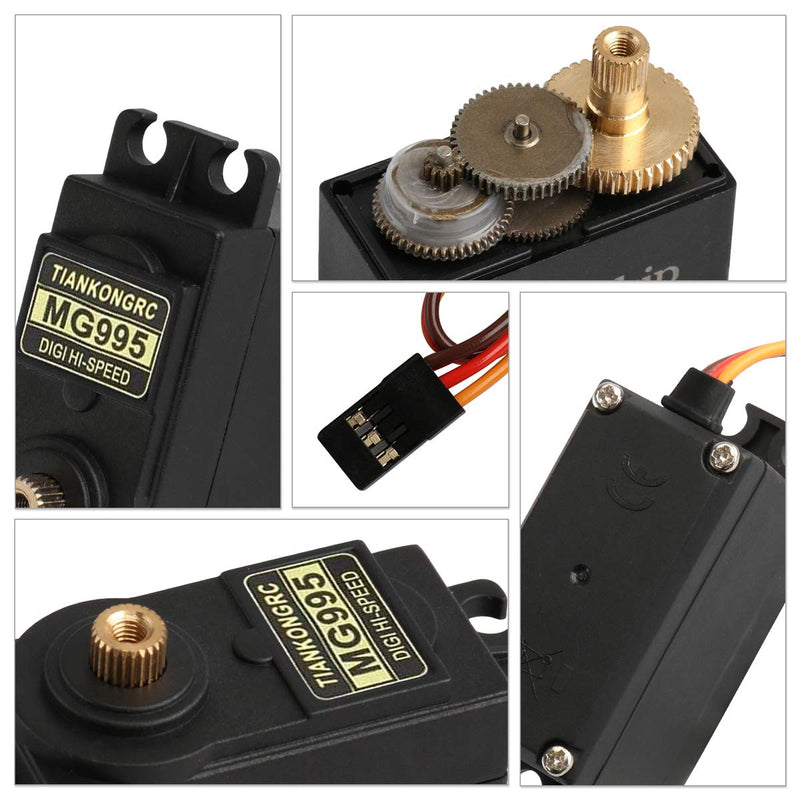 [Australia - AusPower] - 4PCS Servo Motor MG995 Control Angle180 Metal Gear Servo 20KG Digital High Speed Torque Servo Motor for Smart Car Robot Boat RC Helicopter 