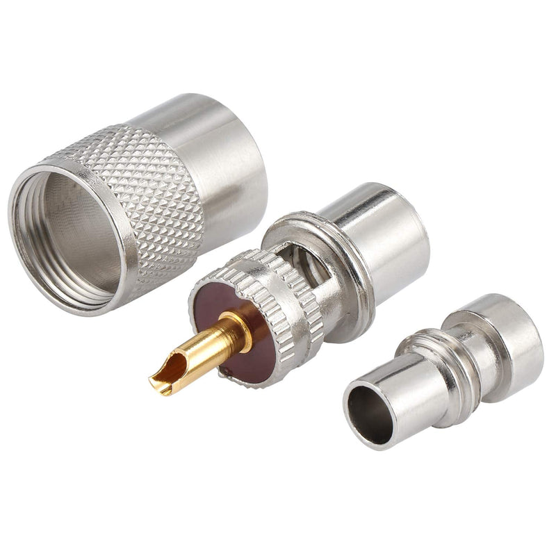 [Australia - AusPower] - ESUMIC 20Pcs PL259 Soler Coaxial Coax Connectors, Male-Plug Crimp Coax Connector Adapter with Reducer for RG8X Coaxial Cable 